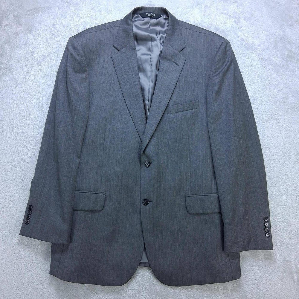 Jos. A. Bank Signature Collection Grey Herringbone 100% Wool Blazer 44R Mens